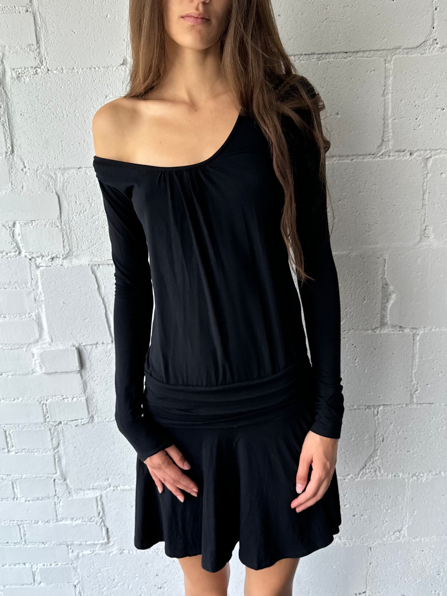 jersey mini dress  / black