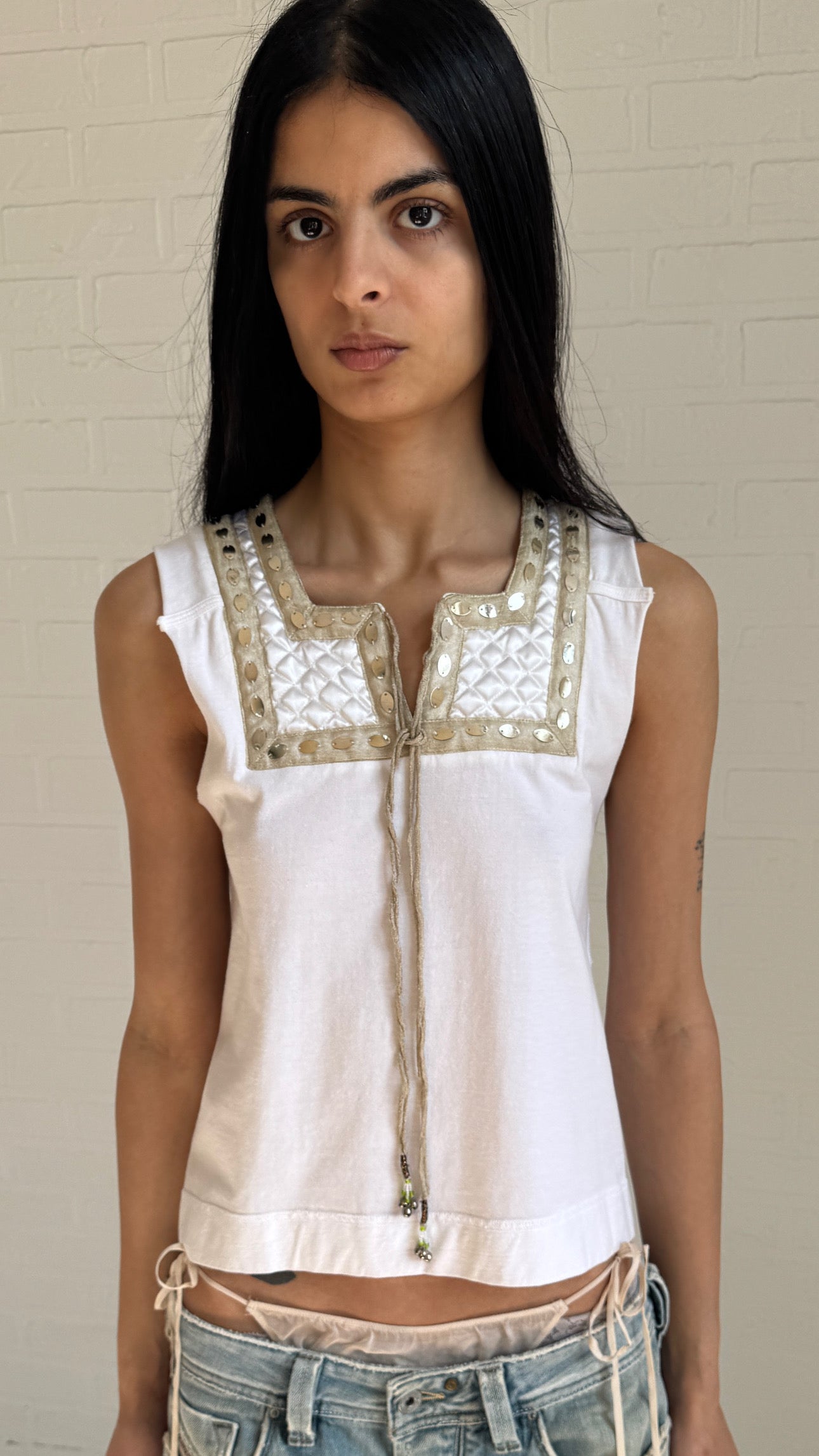 Embellished Sleeveless Top