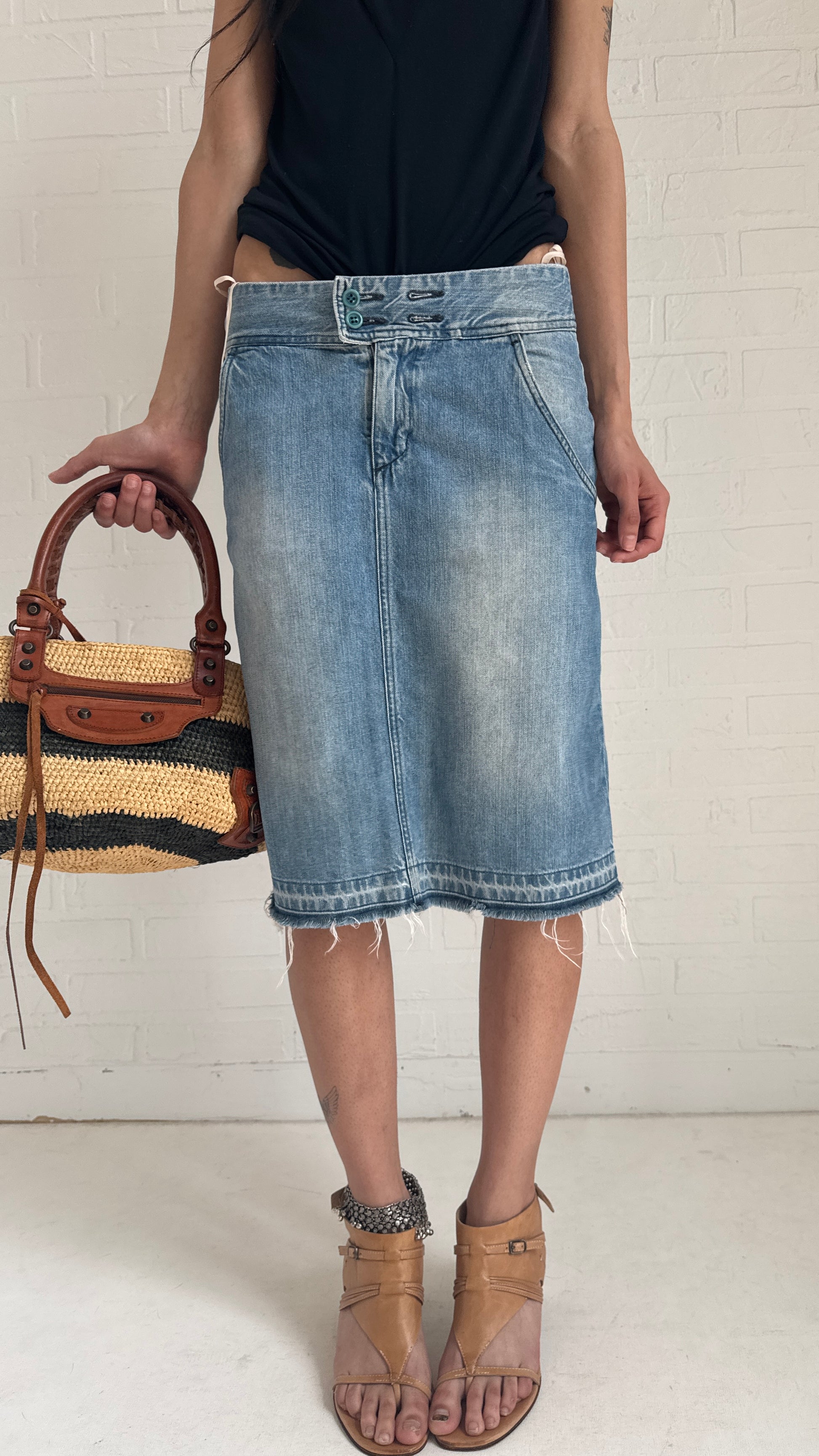 Denim Midi Skirt