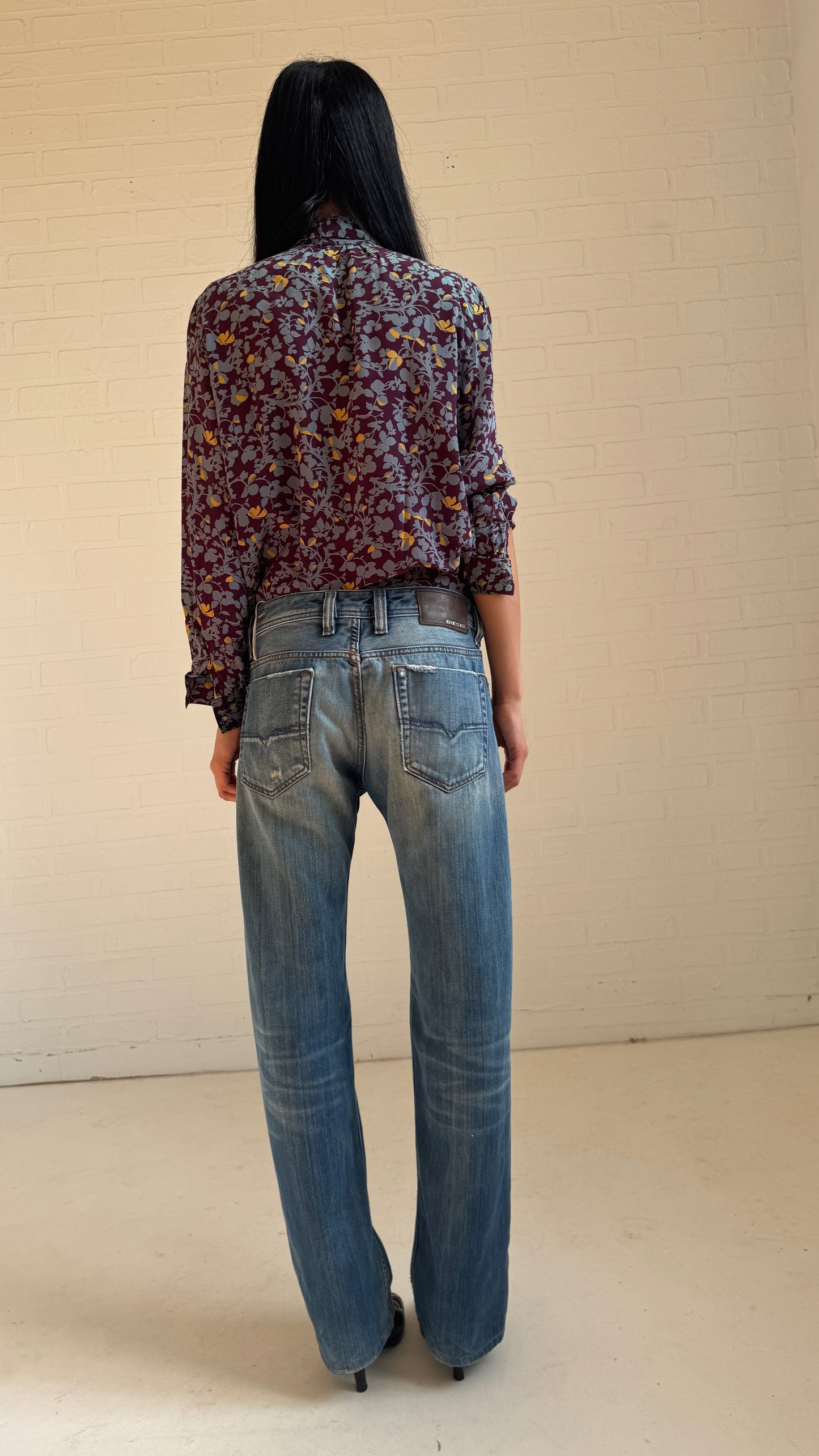 Floral Silk Tie-Neck Blouse