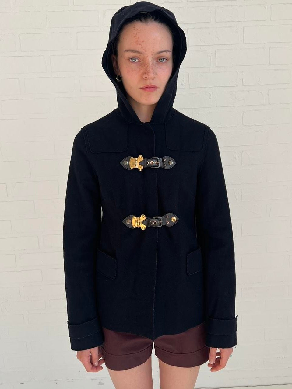 Miu miu fw 2006 buckle hooded coat