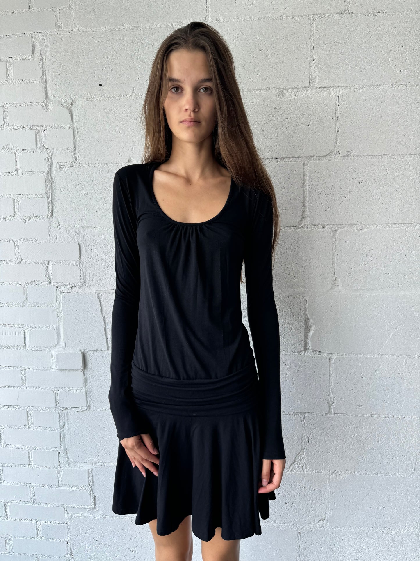 jersey mini dress  / black