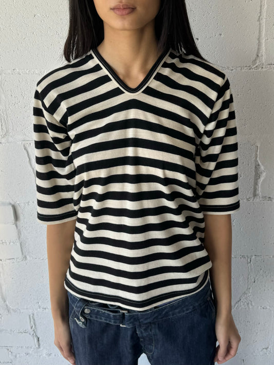 wool knit top / stripe