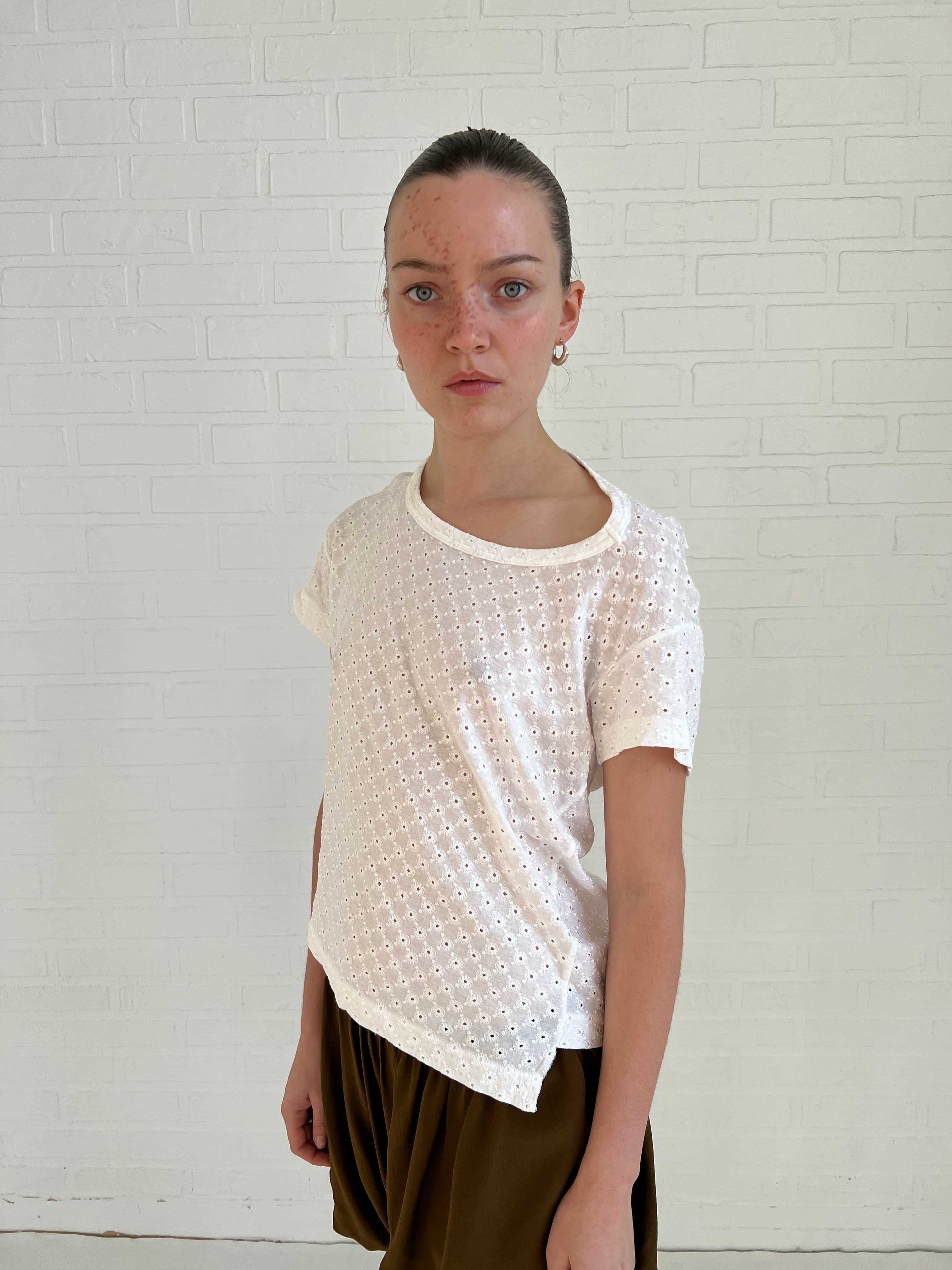 tricot COMME des GARÇONS flower blouse in white – GREY ROOM SHOP