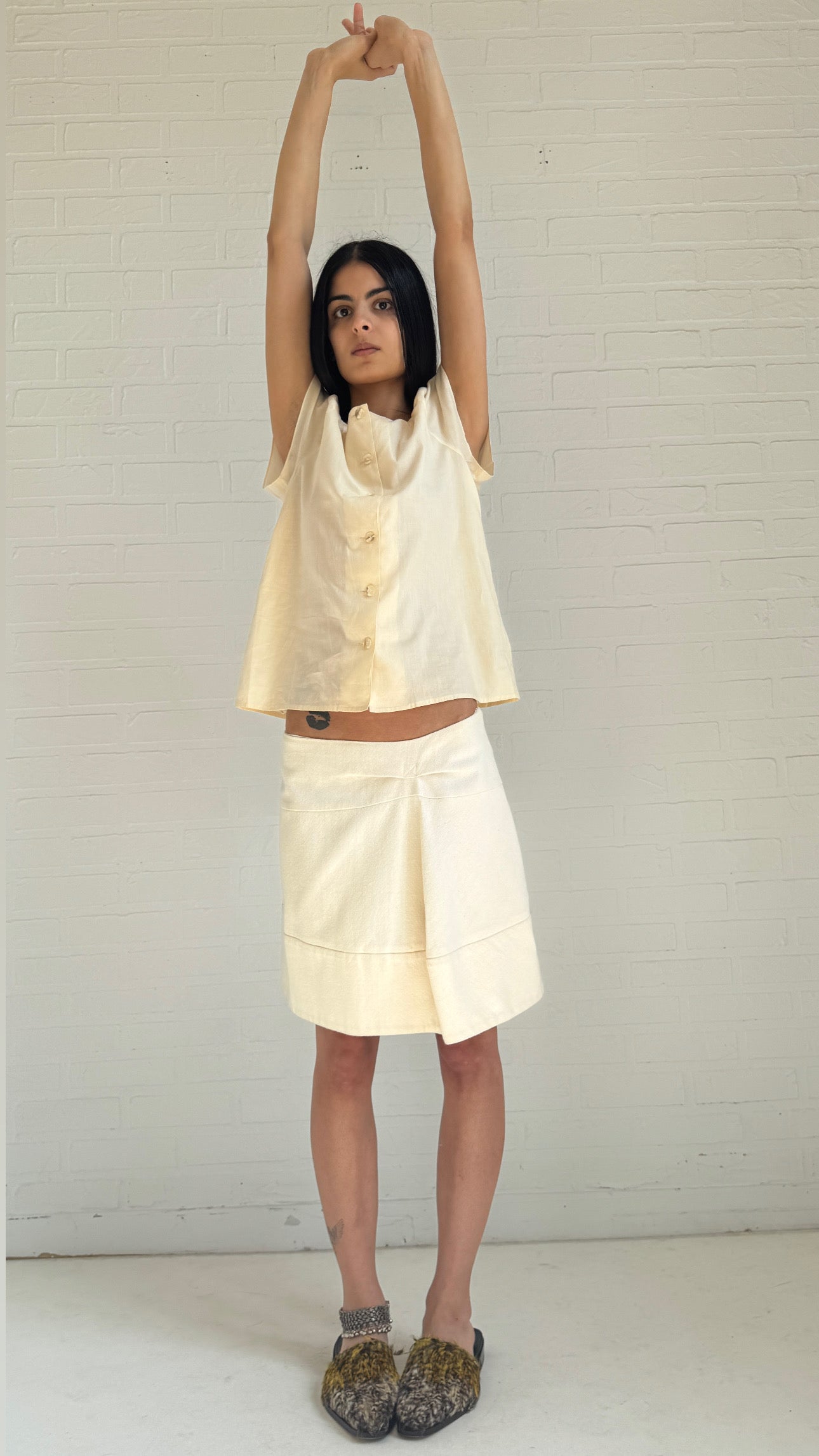 Cotton Silk Mini Skirt