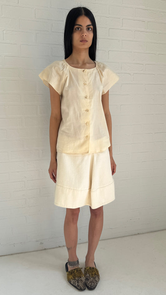 Cotton Silk Mini Skirt