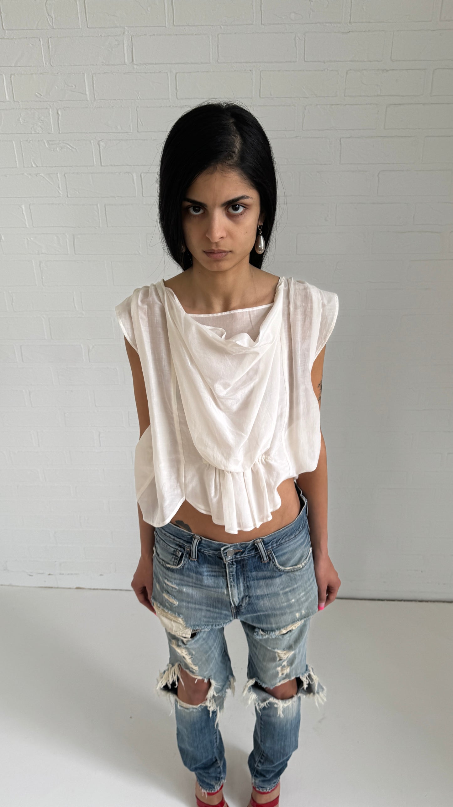 silk cotton wrap top