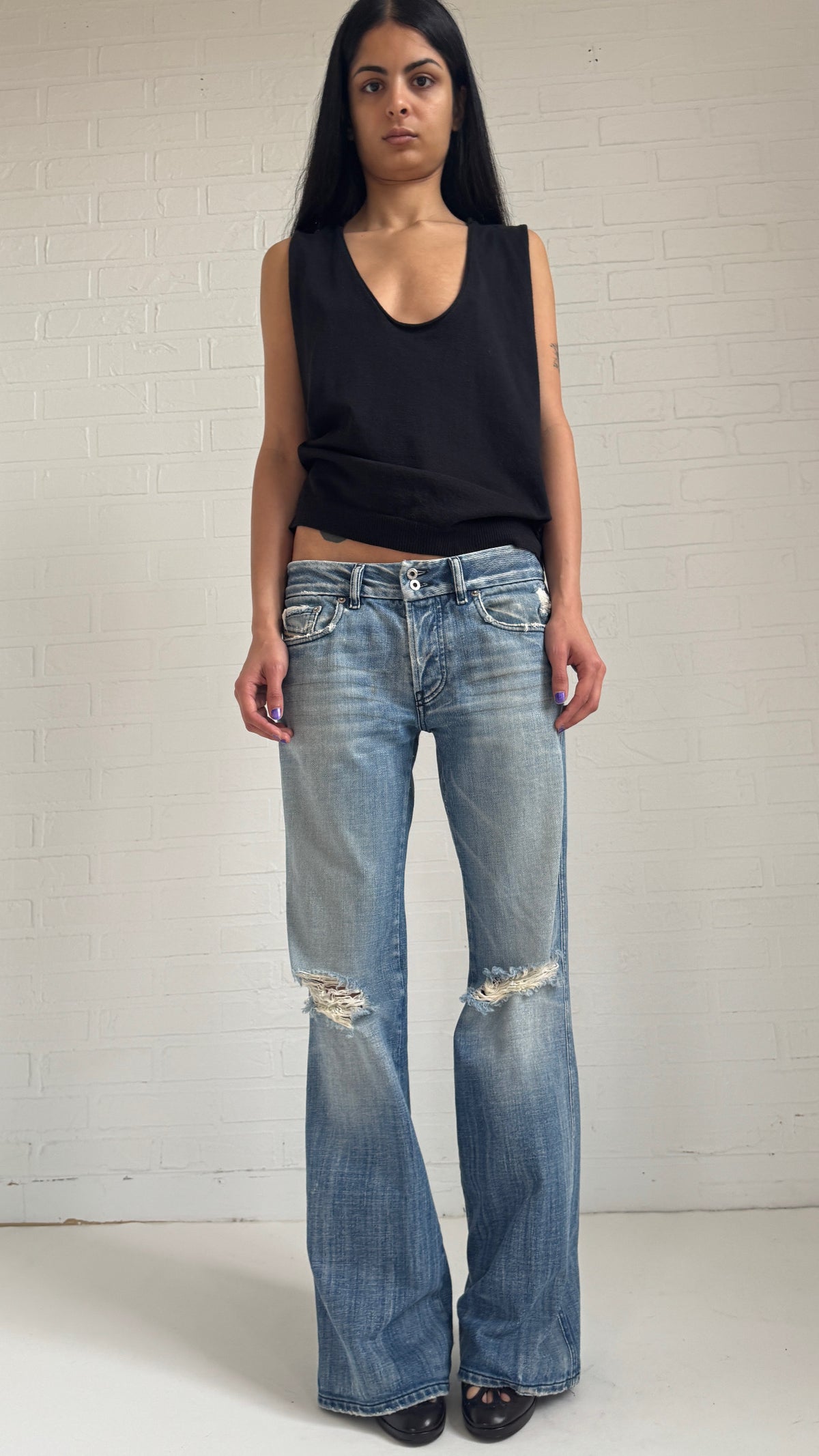 Distressed Flared Jeans