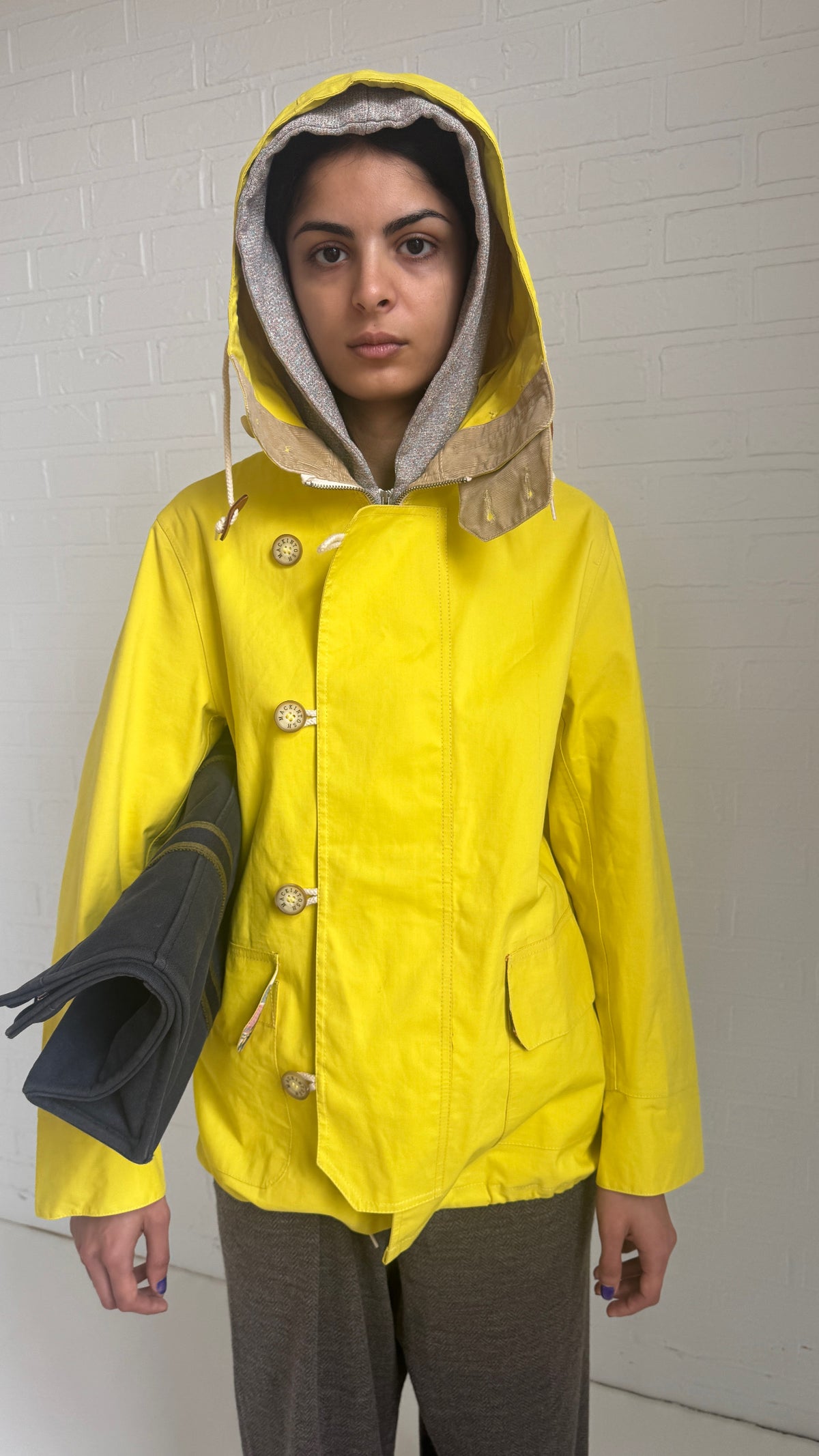 Yellow Plaid Hood Jacket