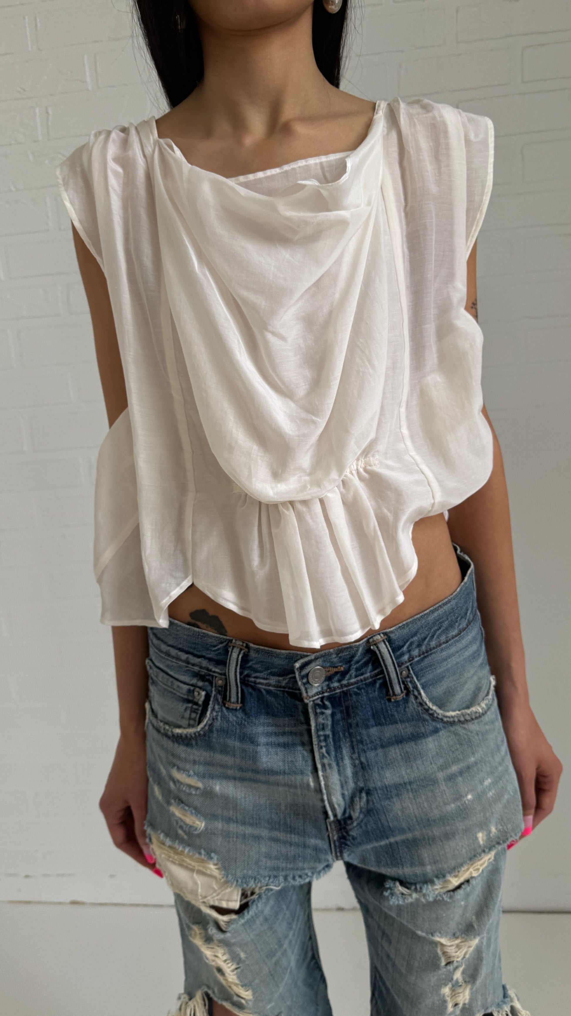 silk cotton wrap top