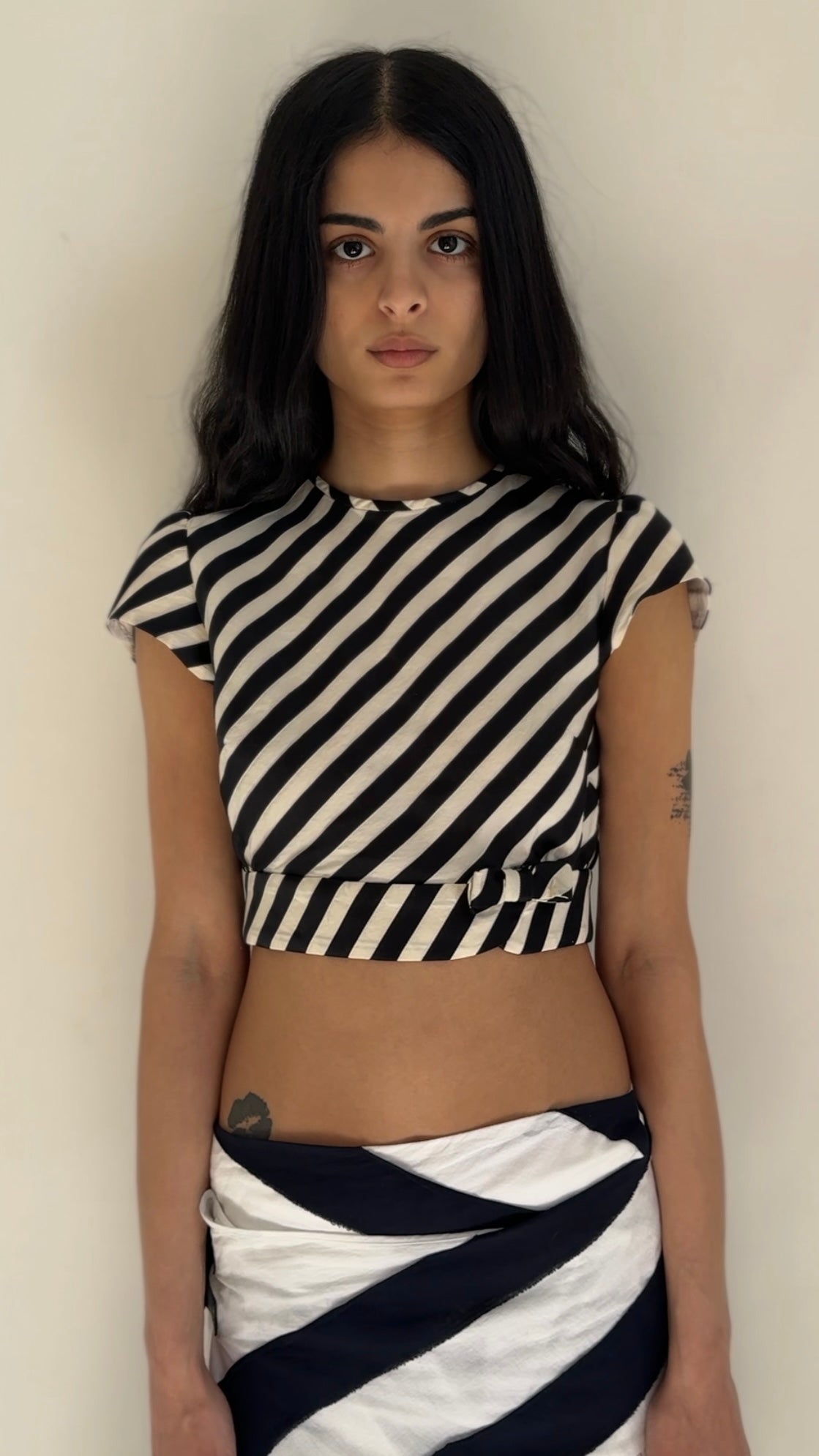 cropped silk top