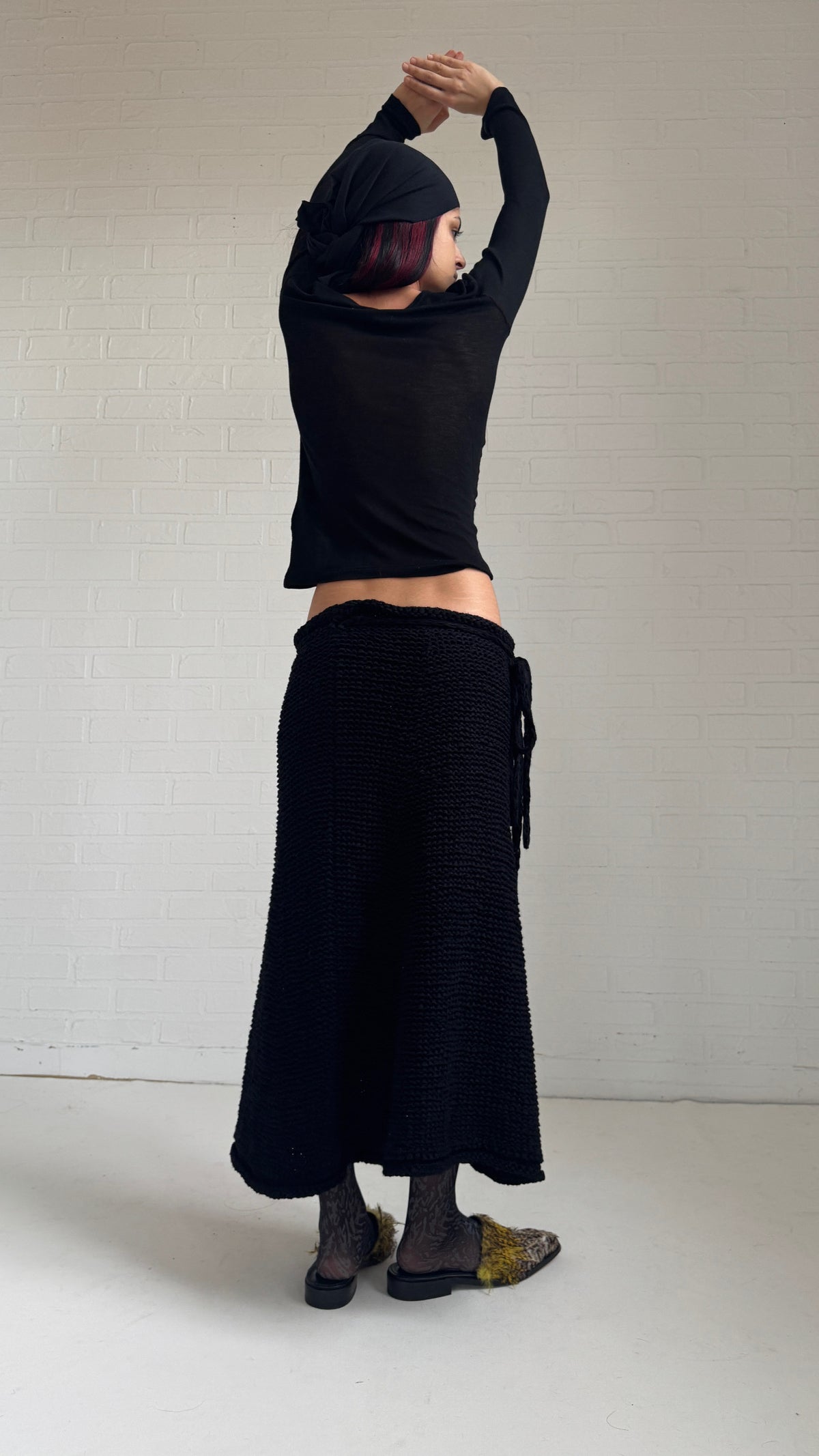 Textured Knit Maxi Skirt