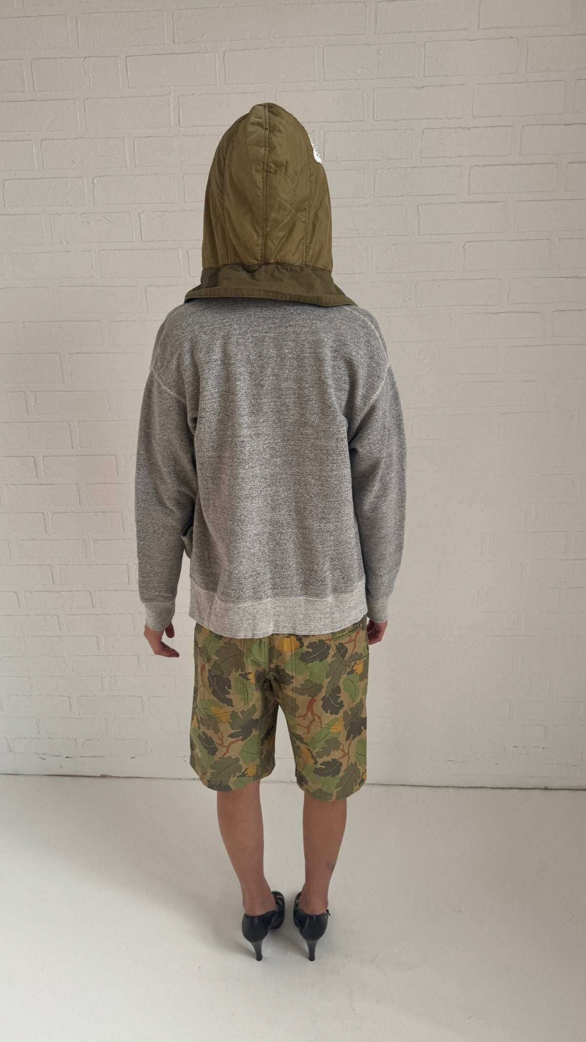 Quilted Hood Zip-Up Sweatshirt