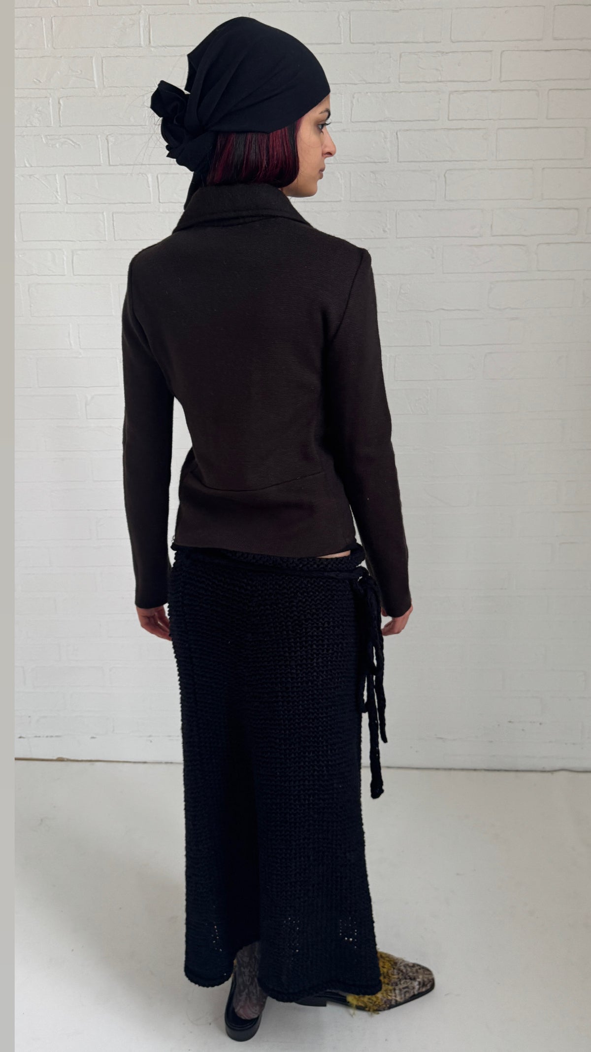 Wool & Alpaca Frog Closure Jacket in Dark Brown