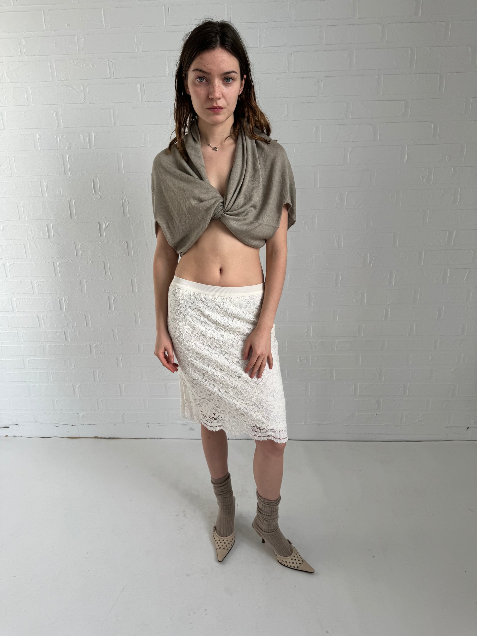 Grey clearance lace skirt