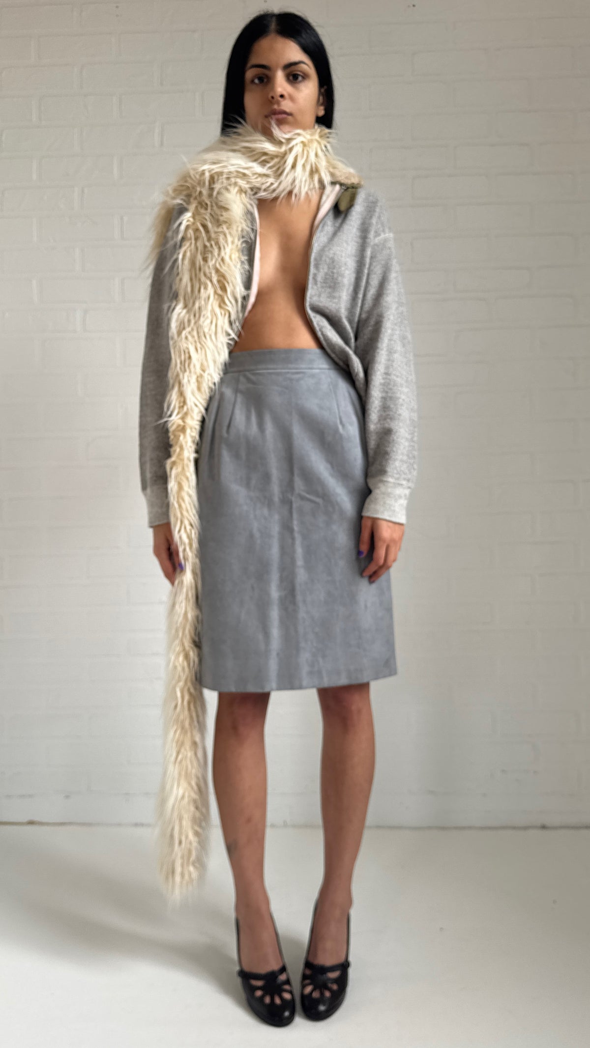 Sofrina Suede Skirt Grey