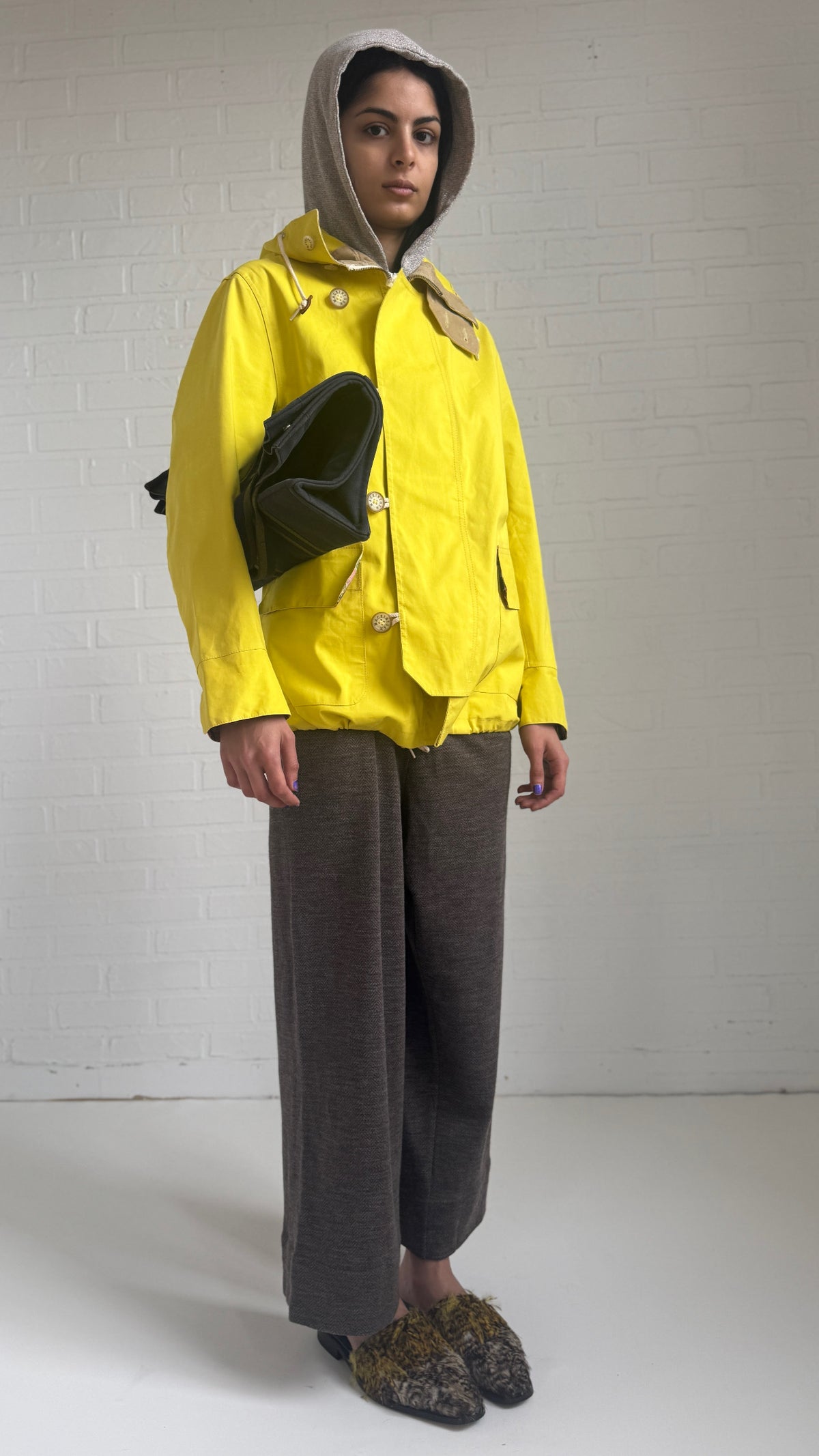 Yellow Plaid Hood Jacket