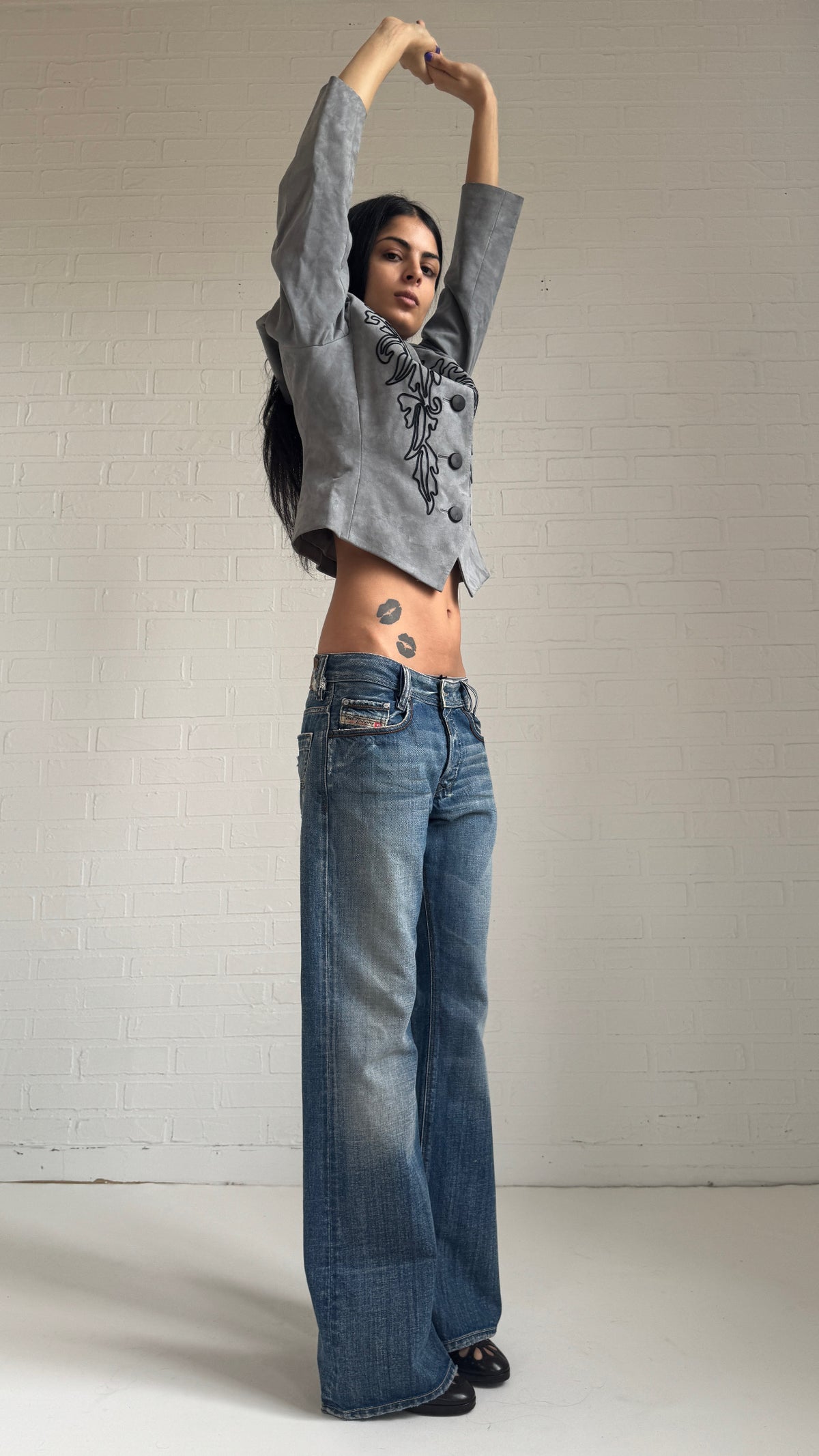 Distressed Bootcut Jeans