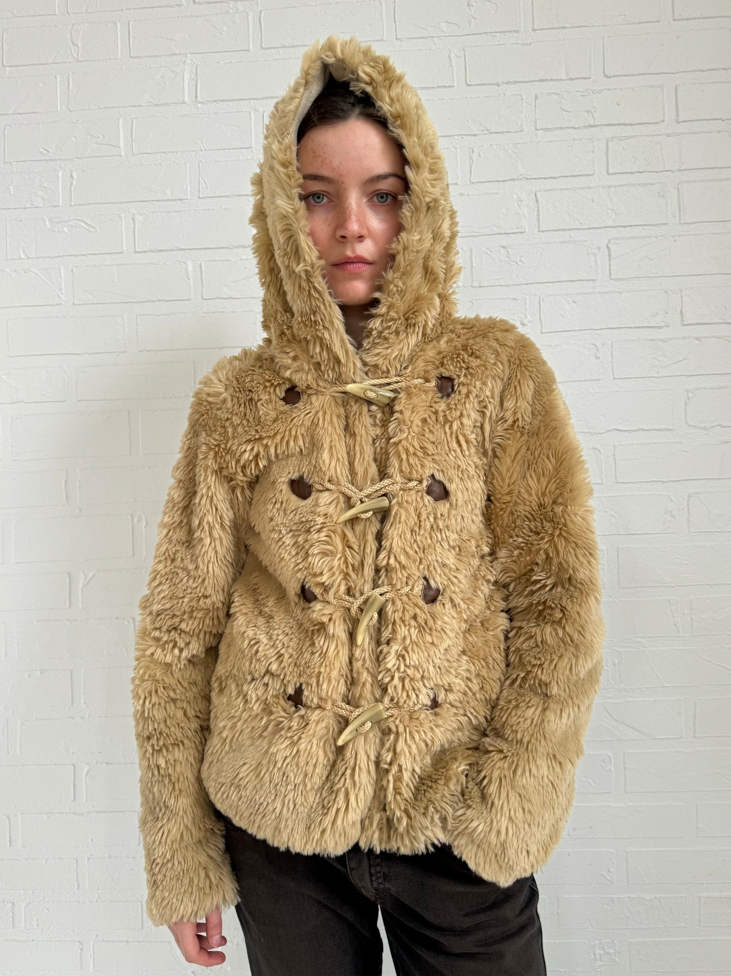 faux fur hoodie jacket