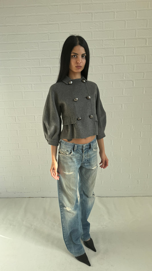 cropped pea coat