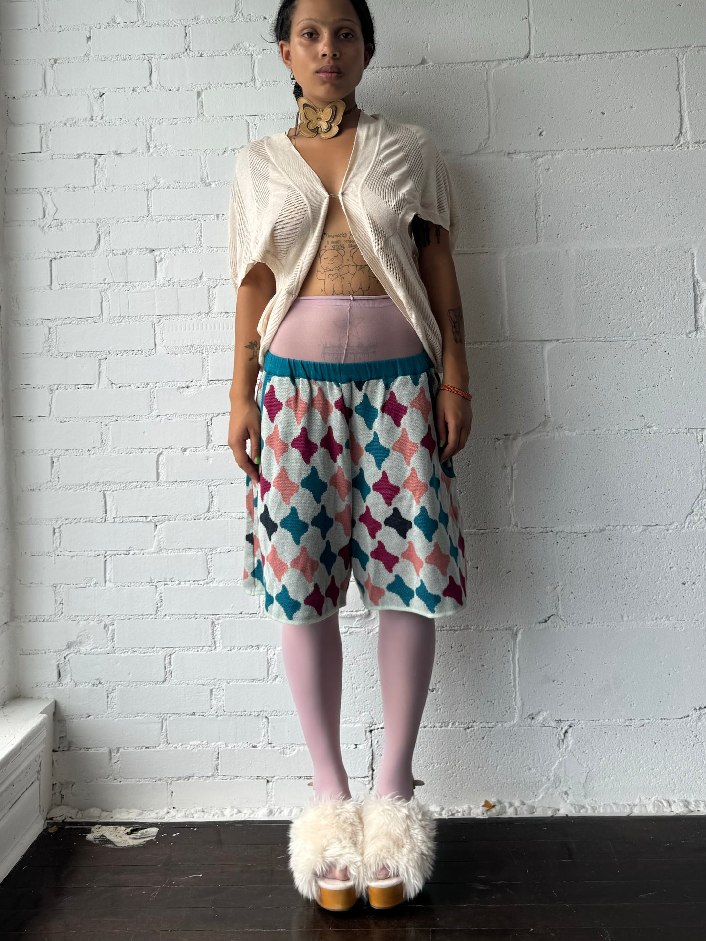 knit baggy shorts