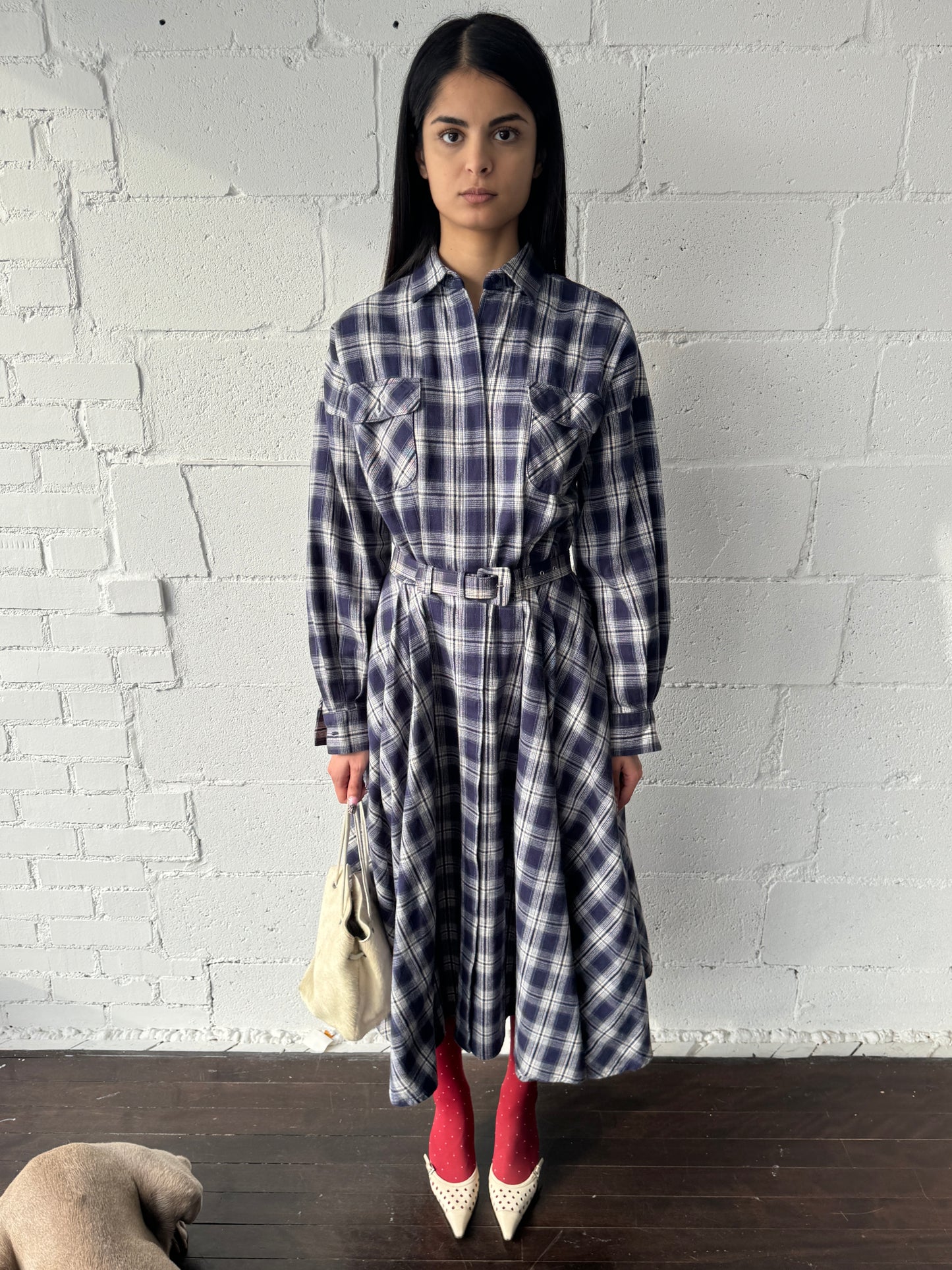 plaid flannel maxi dress xs