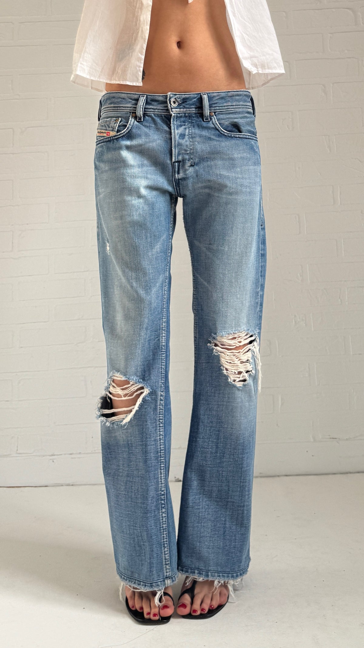 Distressed Boot Cut Jeans