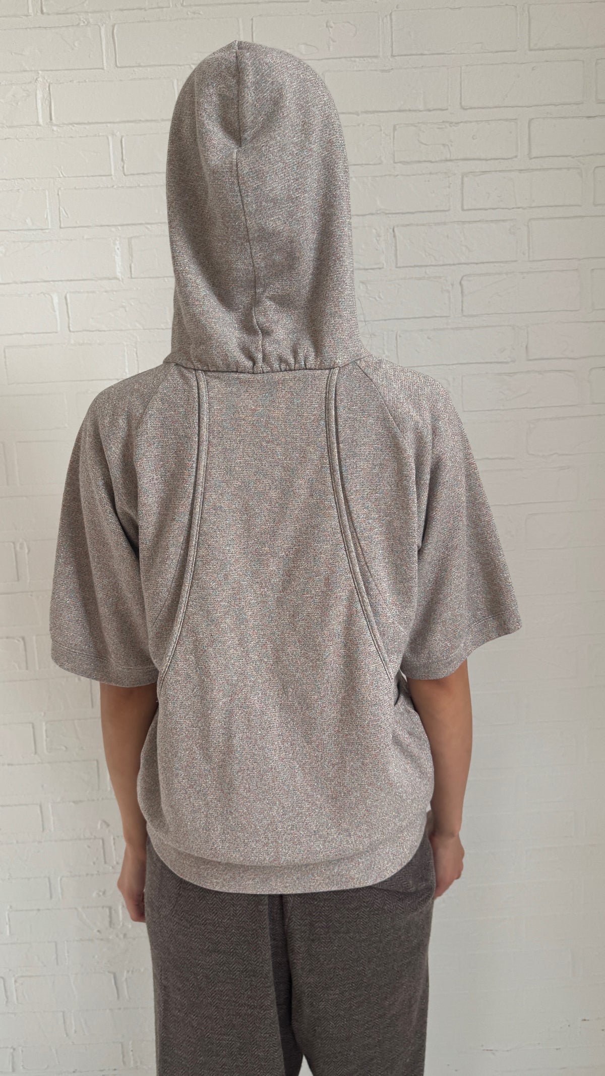 Metallic Hooded Zip-Up