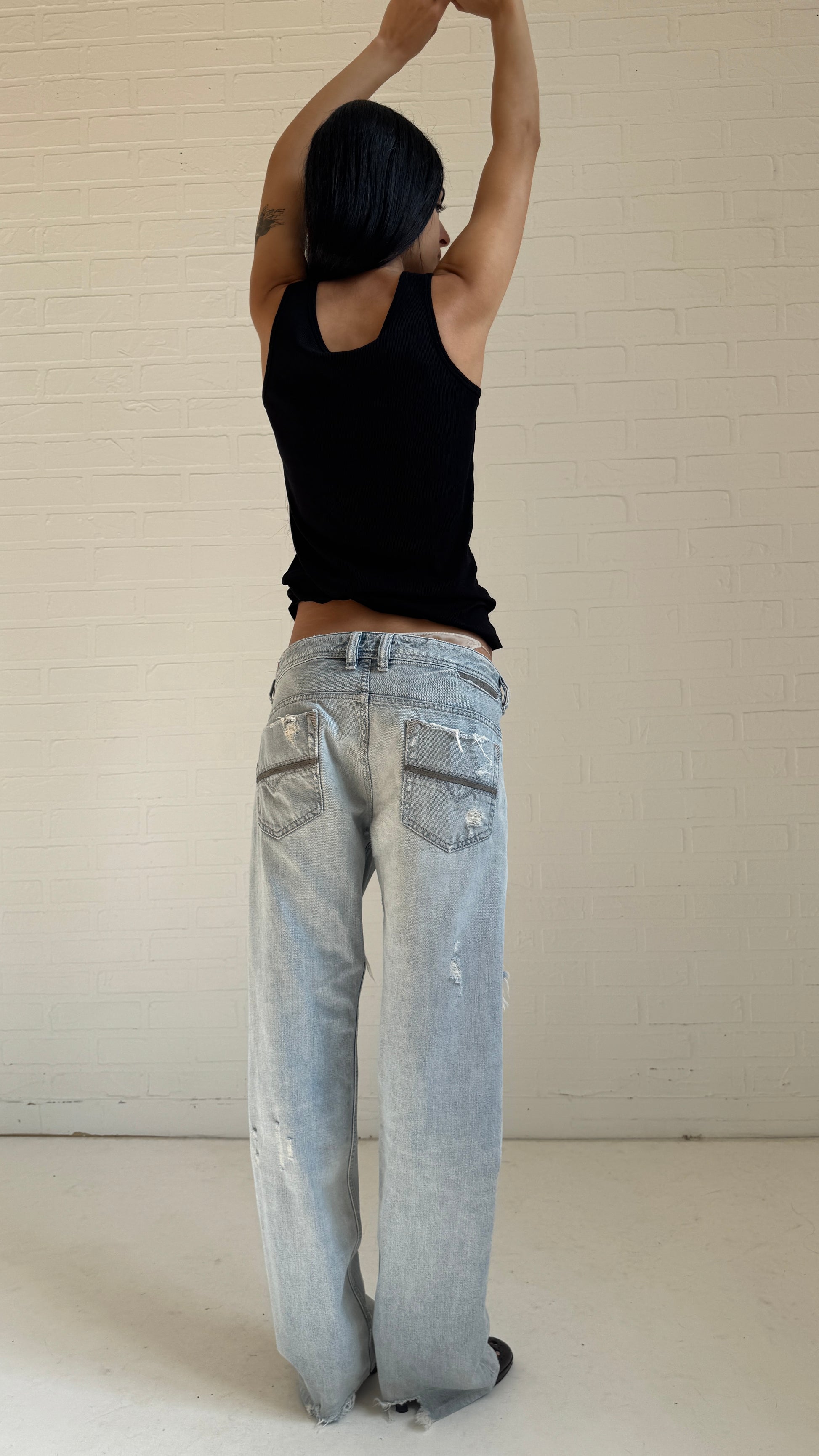 Distressed Light Wash Bootcut Jeans