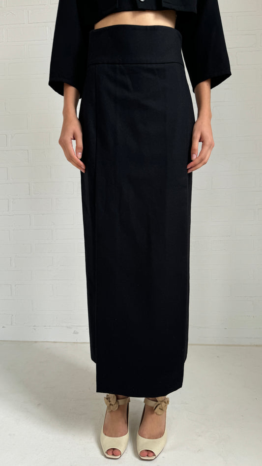 wool maxi skirt