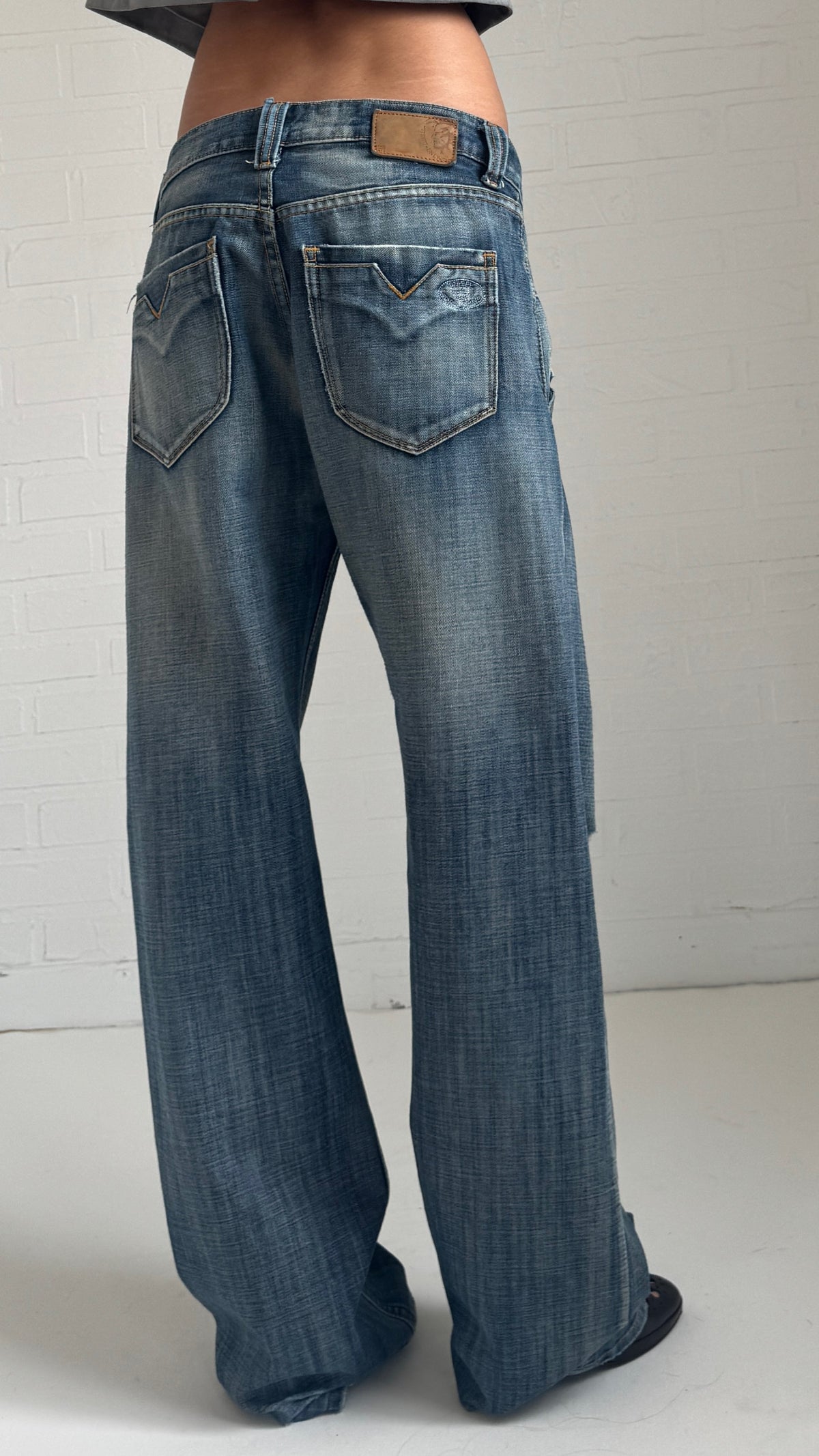 Faded Wide Leg Jeans