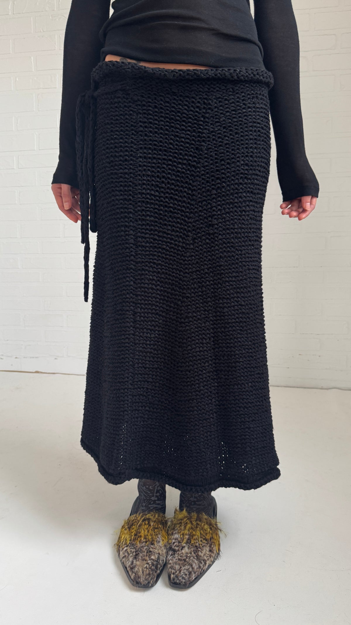 Textured Knit Maxi Skirt