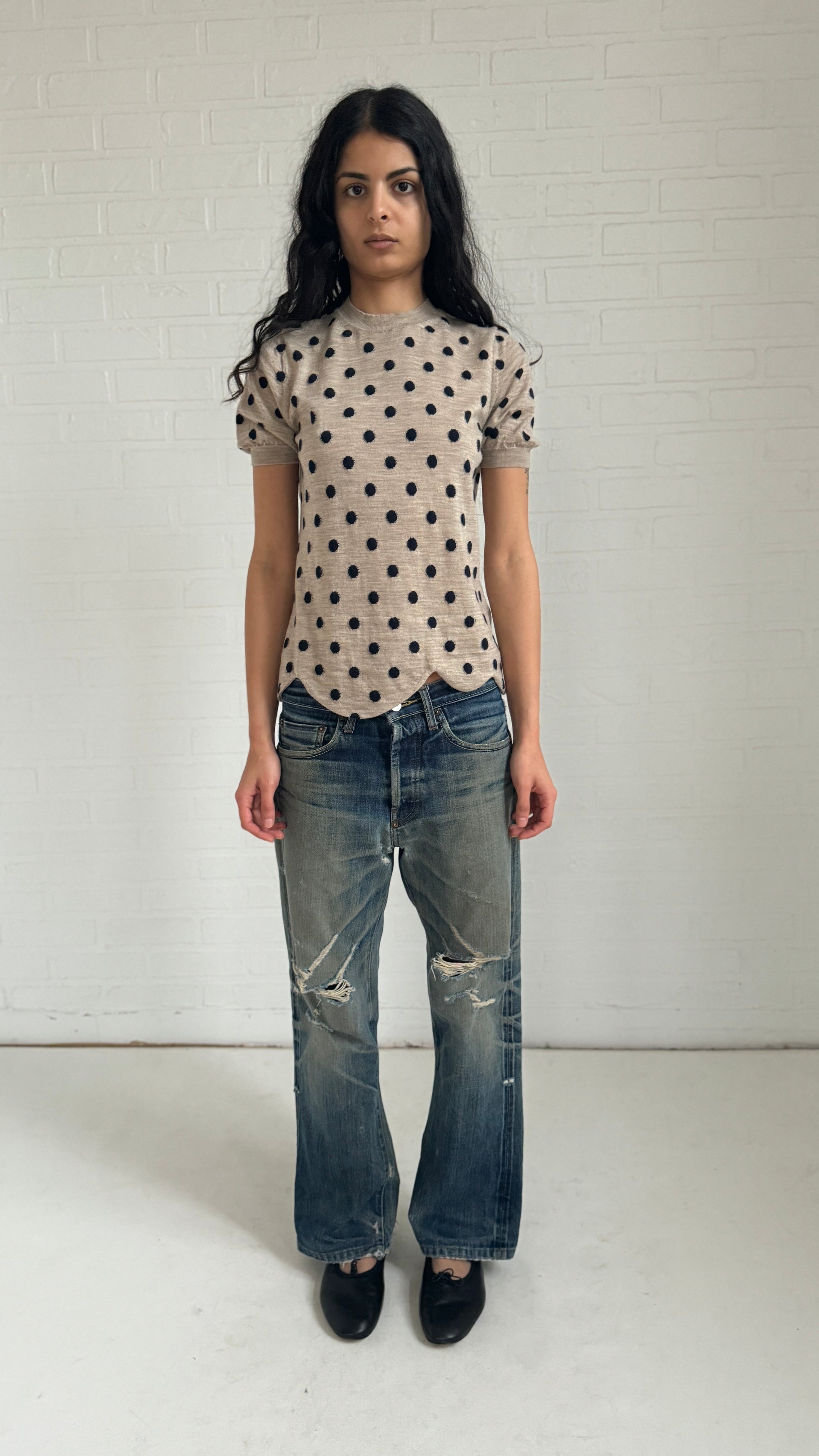 dot knit sweater