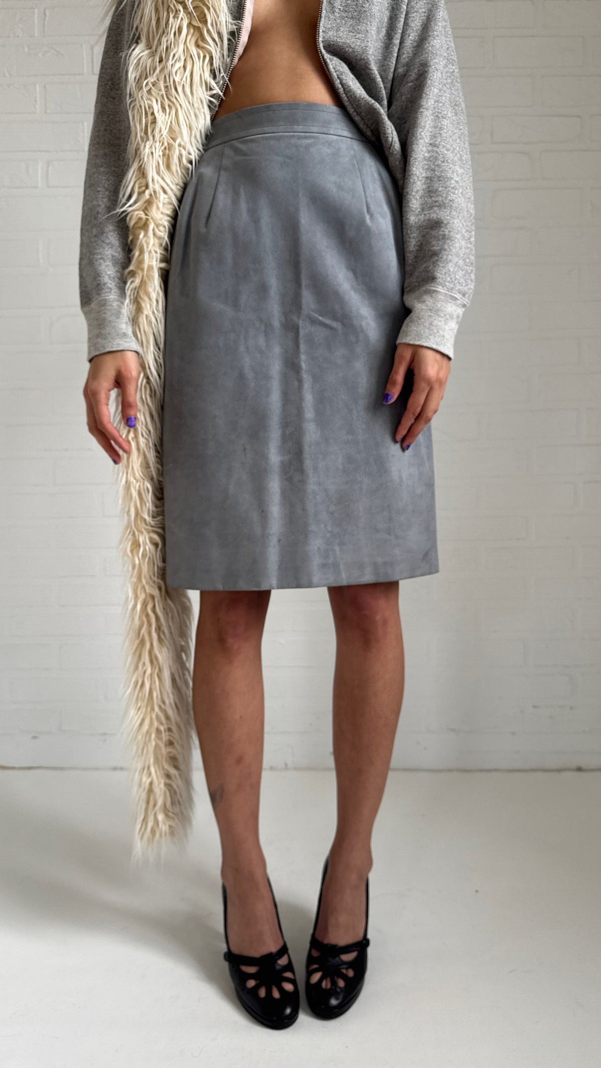 Sofrina Suede Skirt Grey