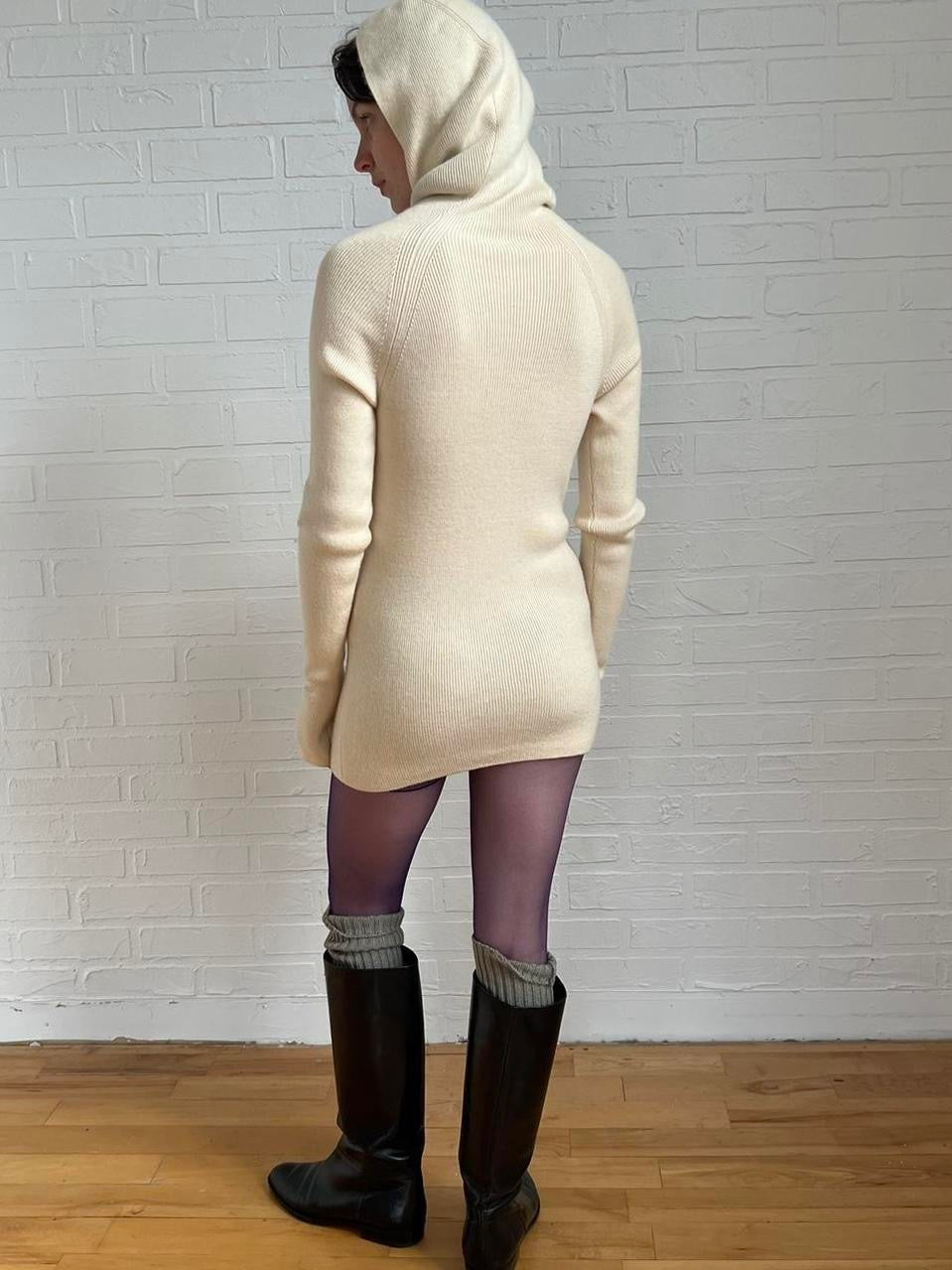 merino glove hoodie / off white