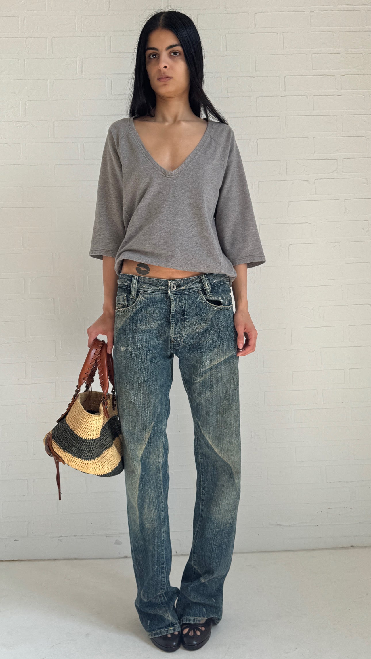 Raglan Deep V-Neck Top