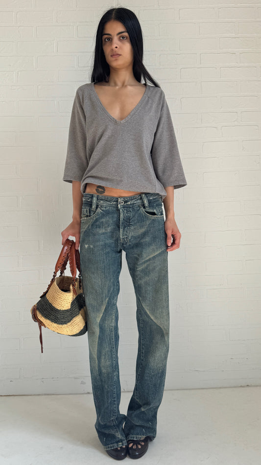 Raglan Deep V-Neck Top