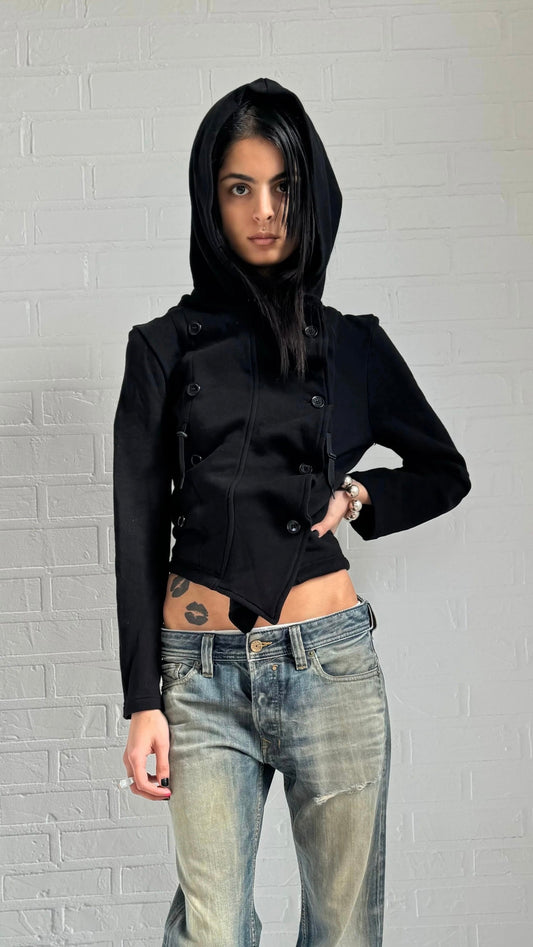 ruched hoodie jacket